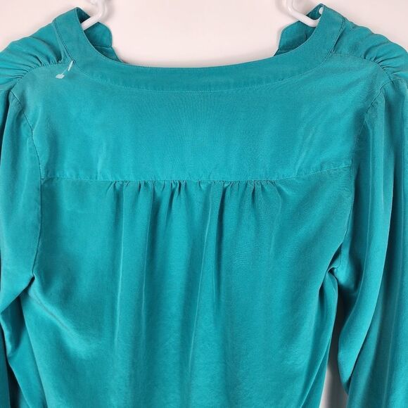 LILLY PULITZER WOMENS XS SILK ELSA LONG SLEEVE BLOUSE TOP SHIRT BUTTON DOWN NECK - Picture 7 of 9